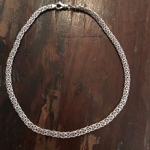 Silver rope necklace